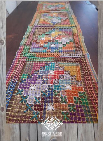 Handwoven Flower Crocheted Table Runner