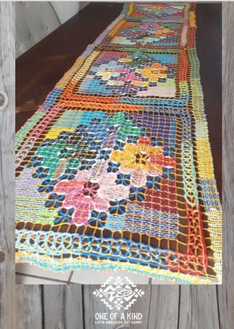 Handwoven Flower Crocheted Table Runner