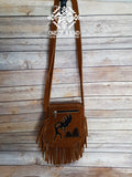 Handstitched Leather Purse – Kichwa God and Mountains